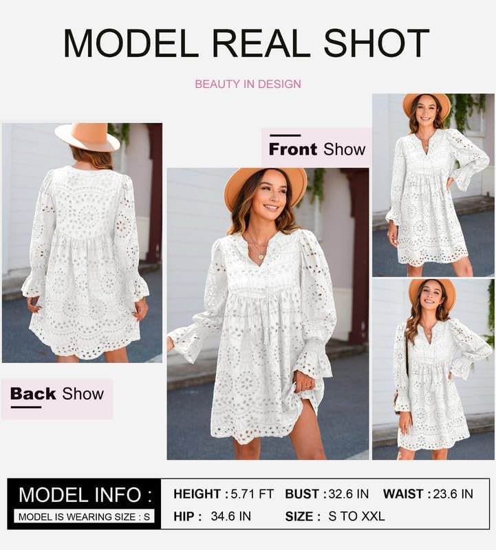 2025 New Arrival- Casual Eyelet Lace Dress for Women
