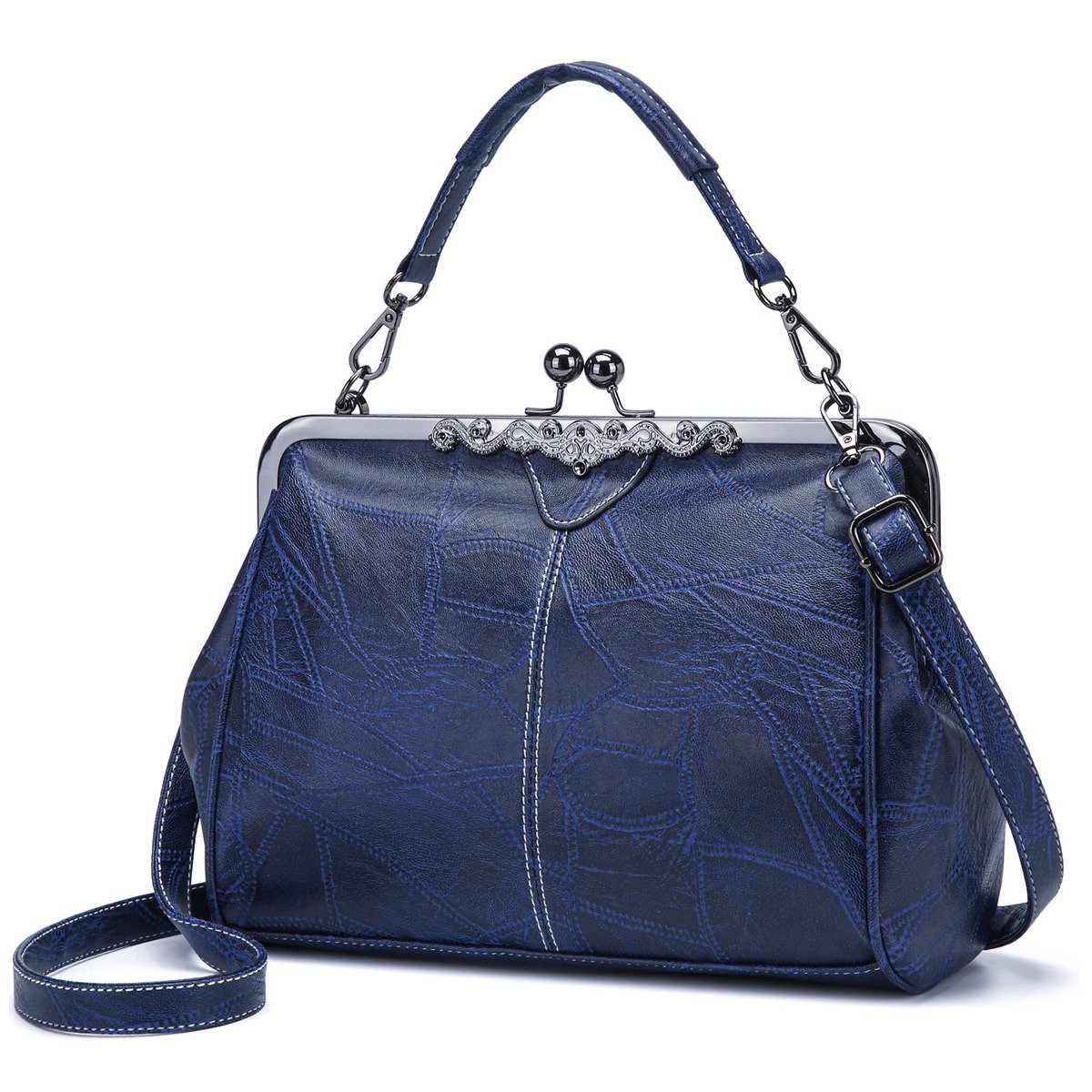 💼Elegant Waterproof Women’s Leather Kiss-Lock Tote Handbag