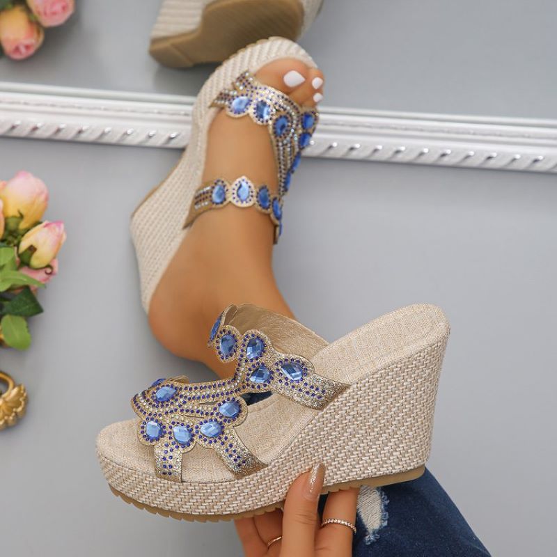 Women's Luxury Rhinestone Non-Slip Wedge Sandals