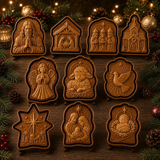 ✝️ Faith & Nativity Christmas Mini Pie Mold Collection-Faith‐Filled Holiday Baking
