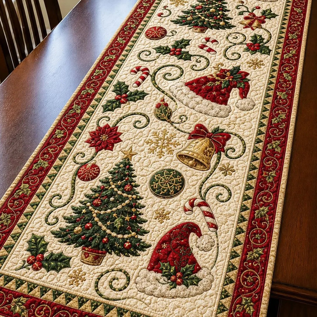 🍽️Quilted Table Runner with Vivid 3D Design