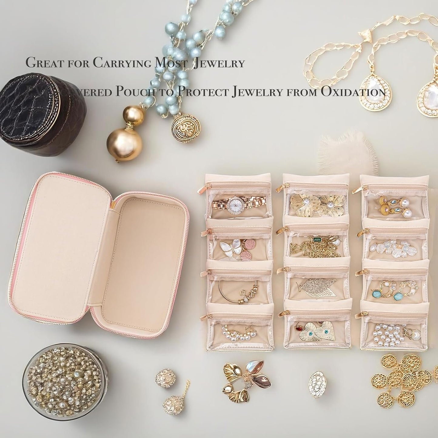 🎁Portable Jewelry Box for Earrings Necklace Rings