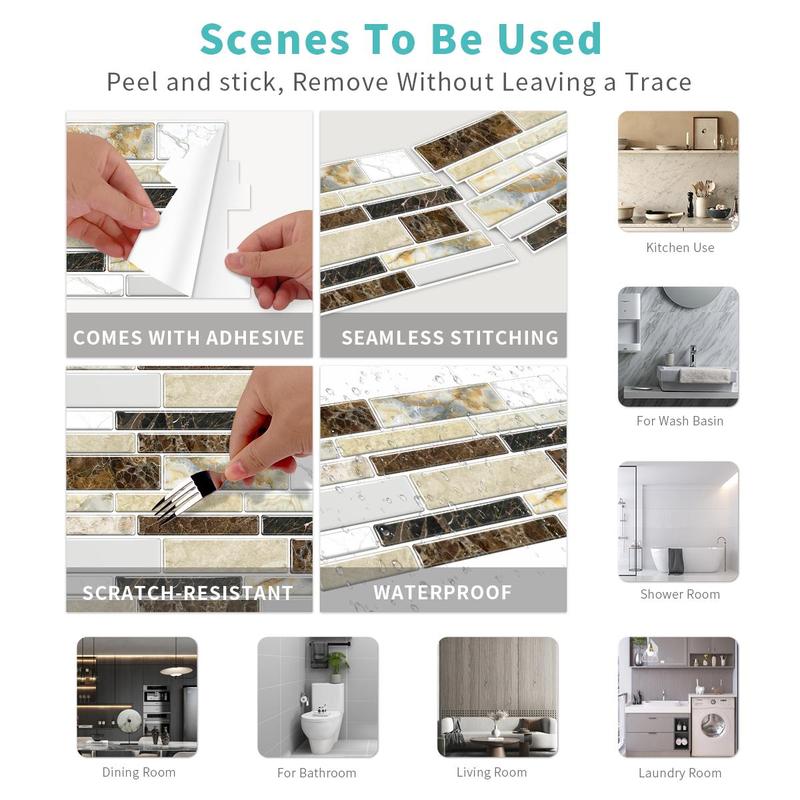 3D Marble Pattern Wall Sticker