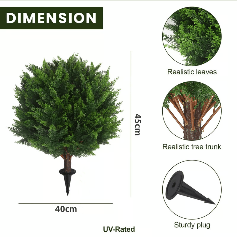 🌿UV Resistant Artificial Cedar Topiary Ball Tree