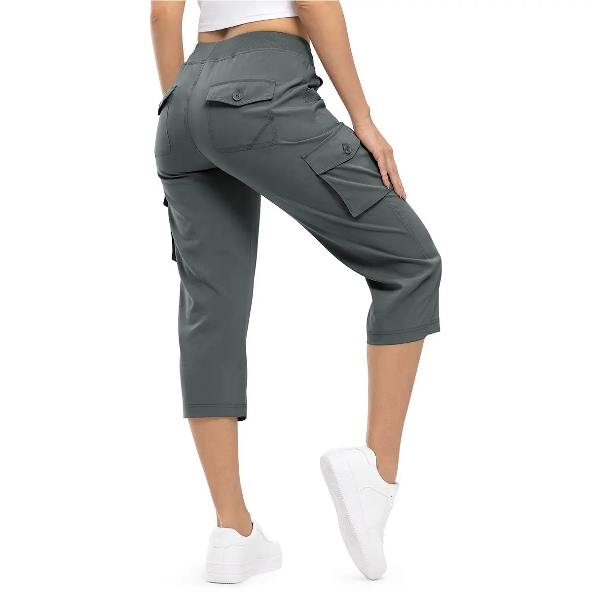 Women Lightweight Hiking Capris: Quick-Dry, 6 Pockets, Loose Fit