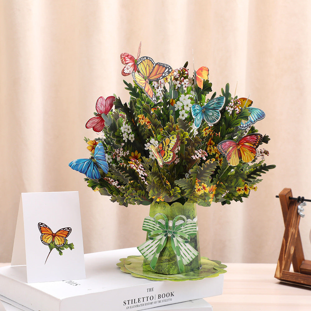 🦋3D Butterfly And Daisy Pop-Up Card