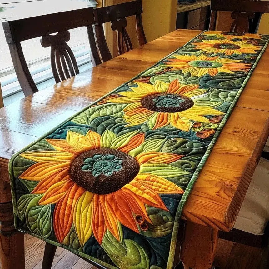 🍽️Quilted Table Runner with Vivid 3D Design