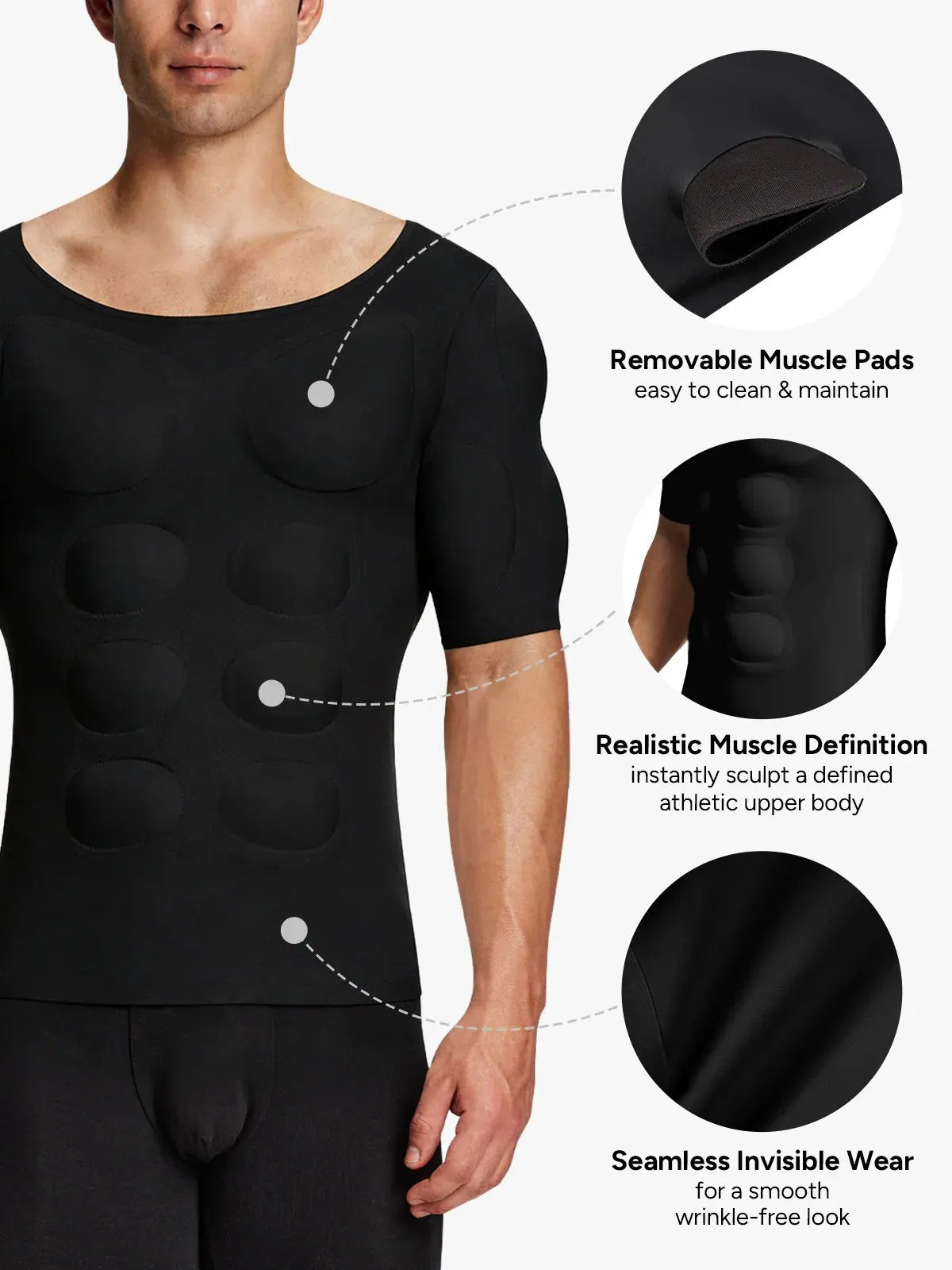 Men's Fake Muscle T-Shirtsreshape A More Powerful Appearance