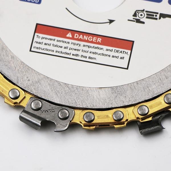 Chain saw blades for angle grinders