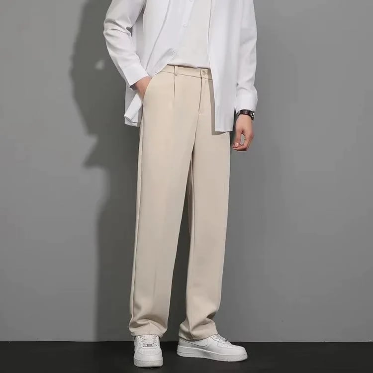 SPRING SUMMER ICE SILK STRAIGHT LEG PANTS