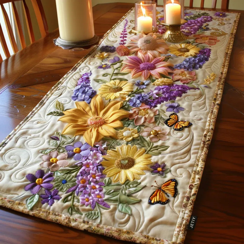 🍽️Quilted Table Runner with Vivid 3D Design