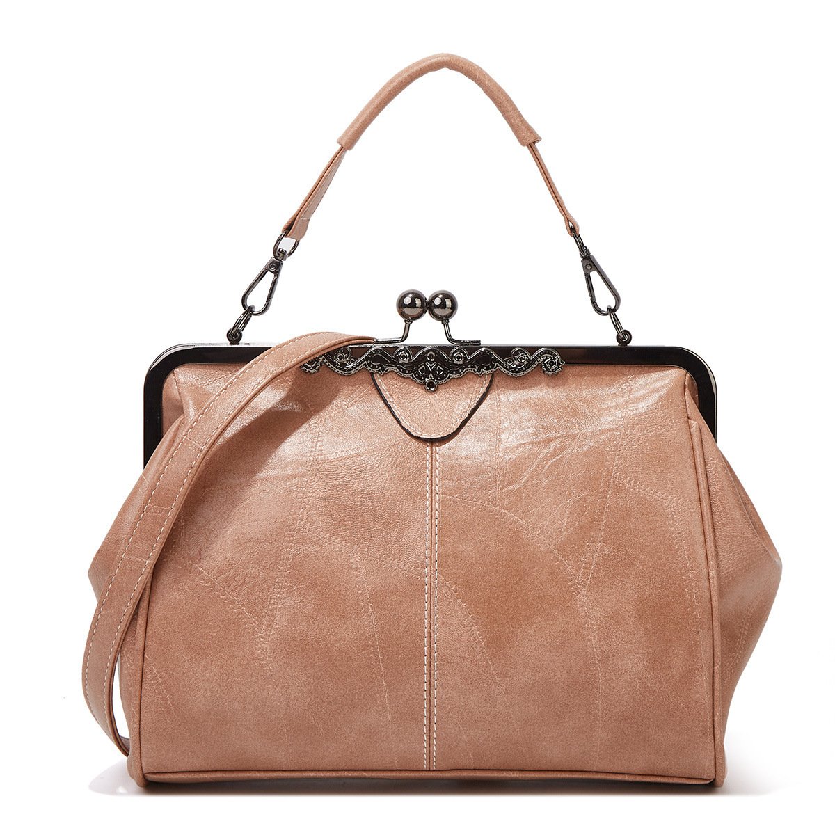 💼Elegant Waterproof Women’s Leather Kiss-Lock Tote Handbag