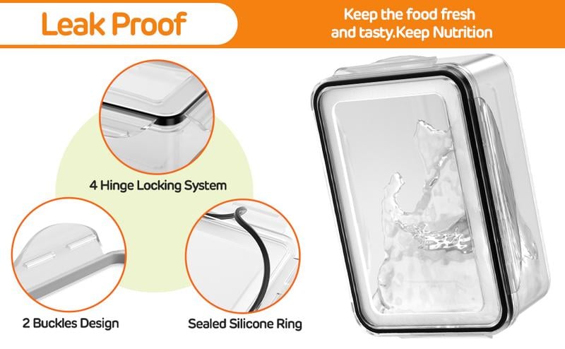Household Transparent Plastic Food Storage Box, Including A Drain Basket