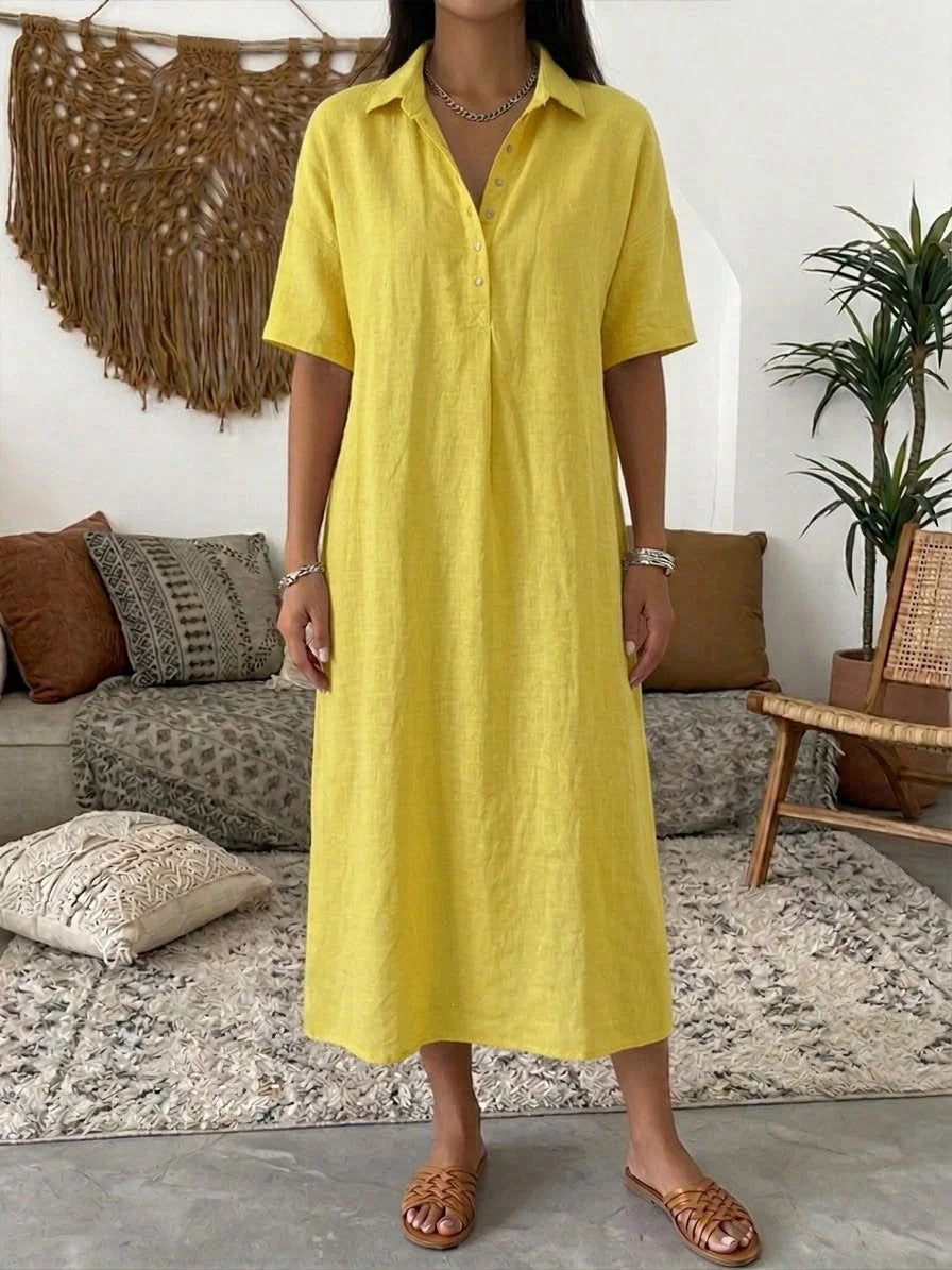 ✨Women's Cotton Linen Polo Dress