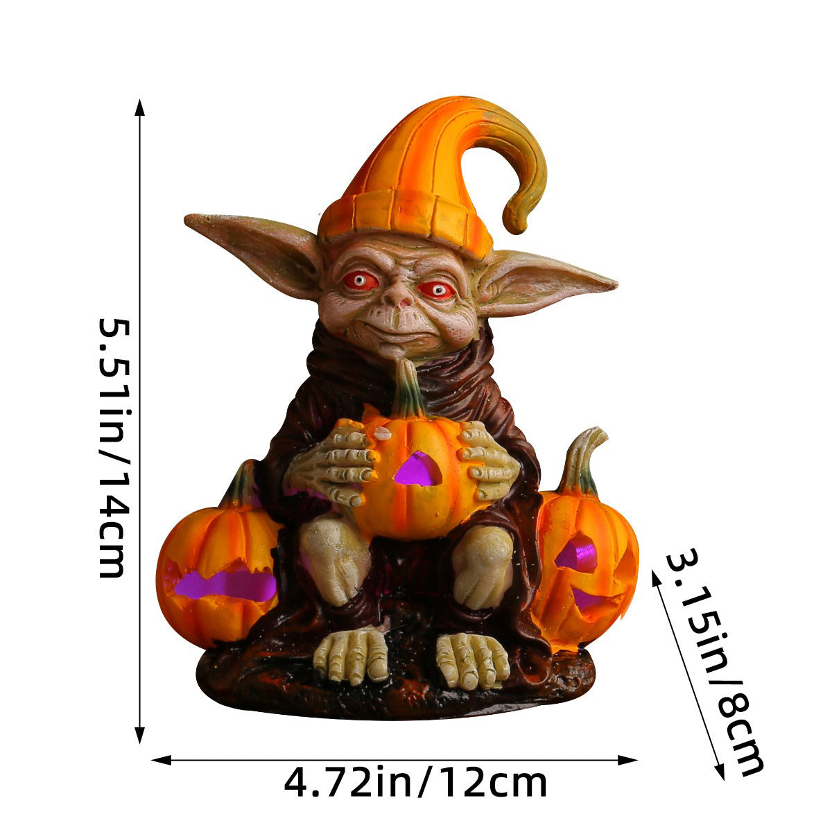 Ghoulie Halloween Resin Statue with Pumpkin Lamp - BUY 1 GET 1 FREE