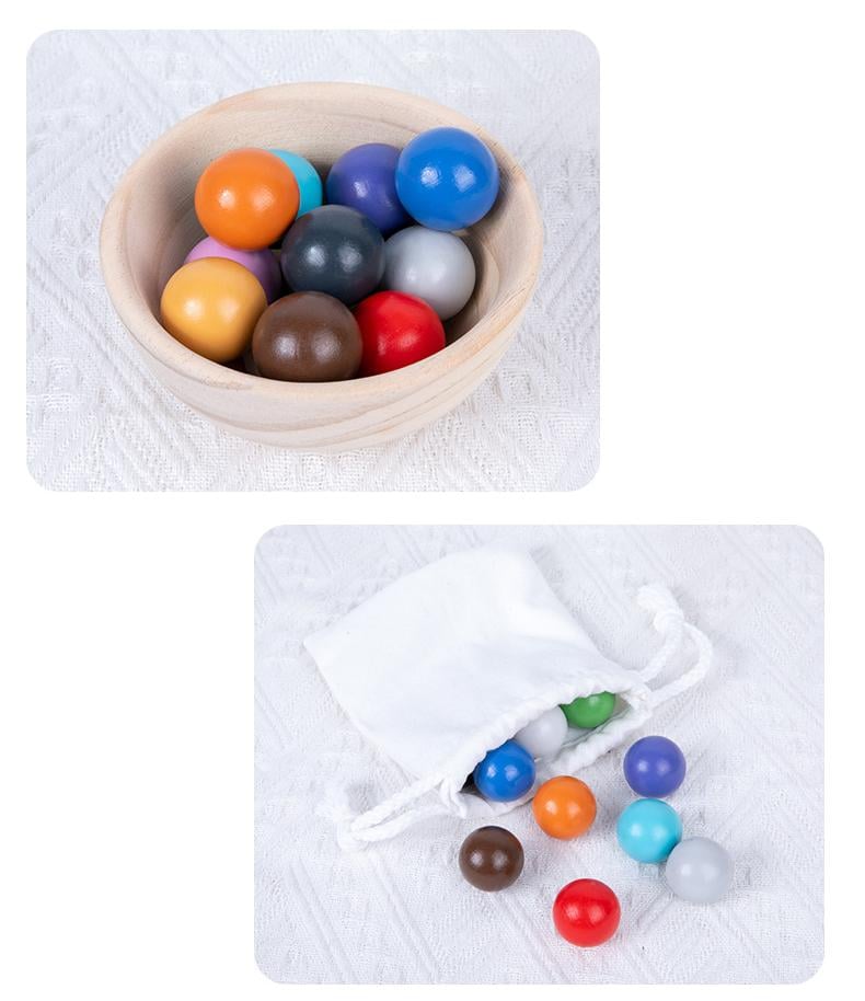 Rainbow Balls in Cups Toddler Montessori Toys