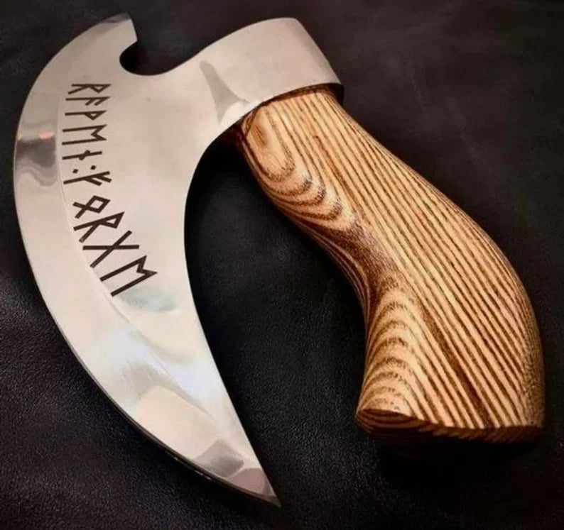 Handmade Pizza Cutting Axe-Free Leather Case