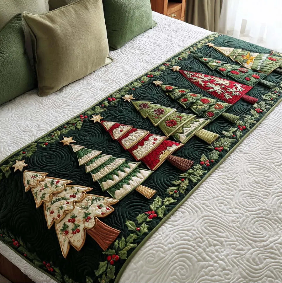 🍽️Quilted Table Runner with Vivid 3D Design