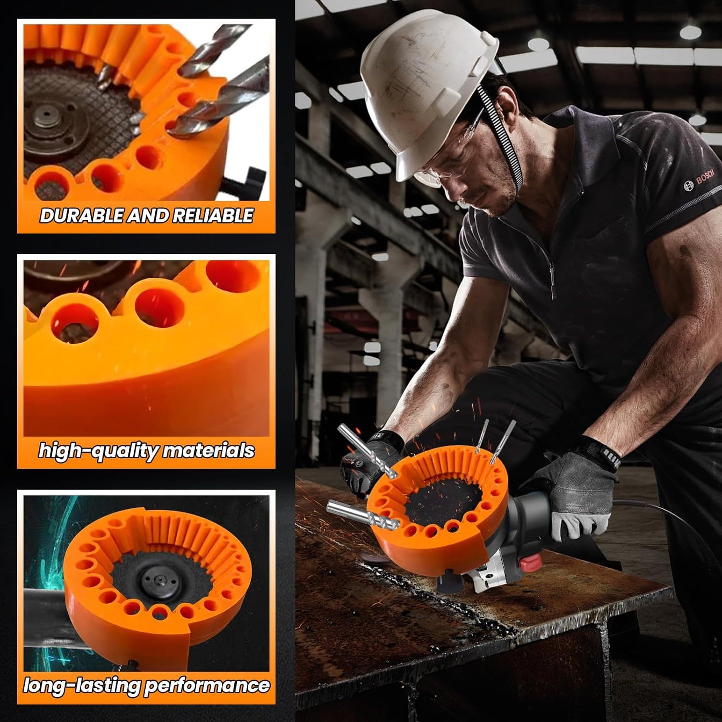 Drill Bit Sharpener,Power Drill Bit Grinding Attachment for 2 to 13 mm Bits,Compatible with 125mm Angle Grinders