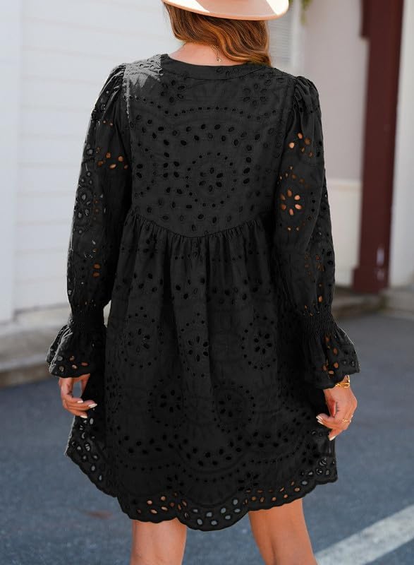 2025 New Arrival- Casual Eyelet Lace Dress for Women