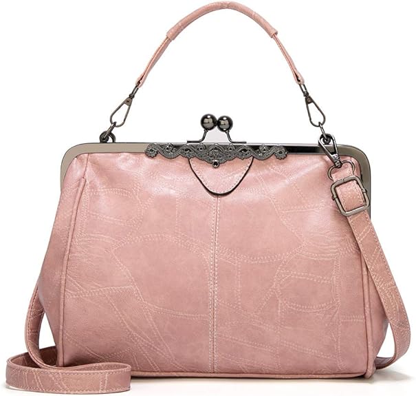 💼Elegant Waterproof Women’s Leather Kiss-Lock Tote Handbag