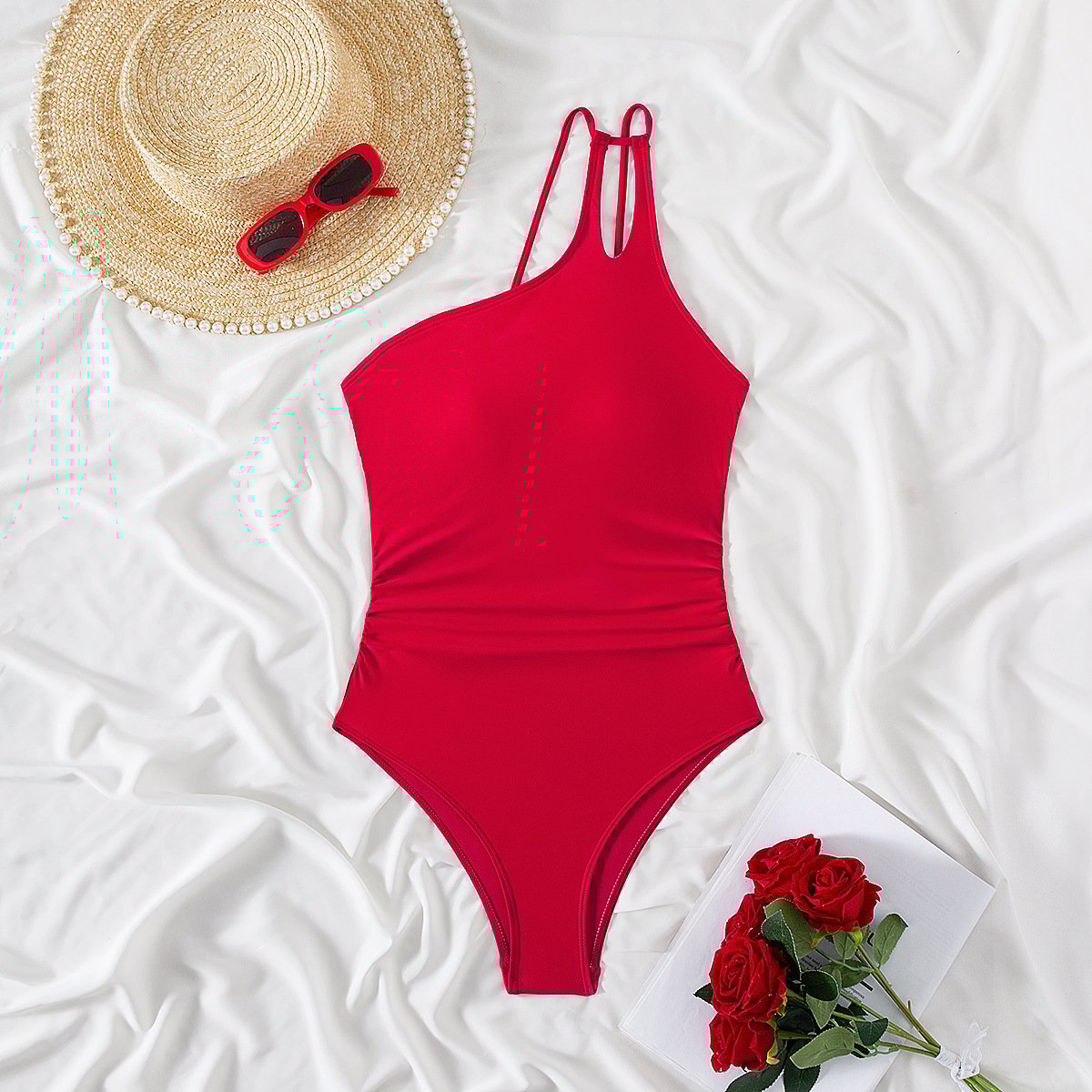 🩱One-Shoulder One-Piece Swimsuit