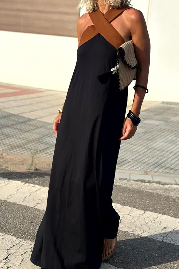 Women Cross Backless Sleeveless Dress