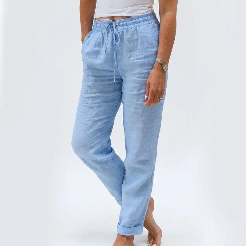 🌸Women's Elastic-Waist Cotton-Linen Casual Pants