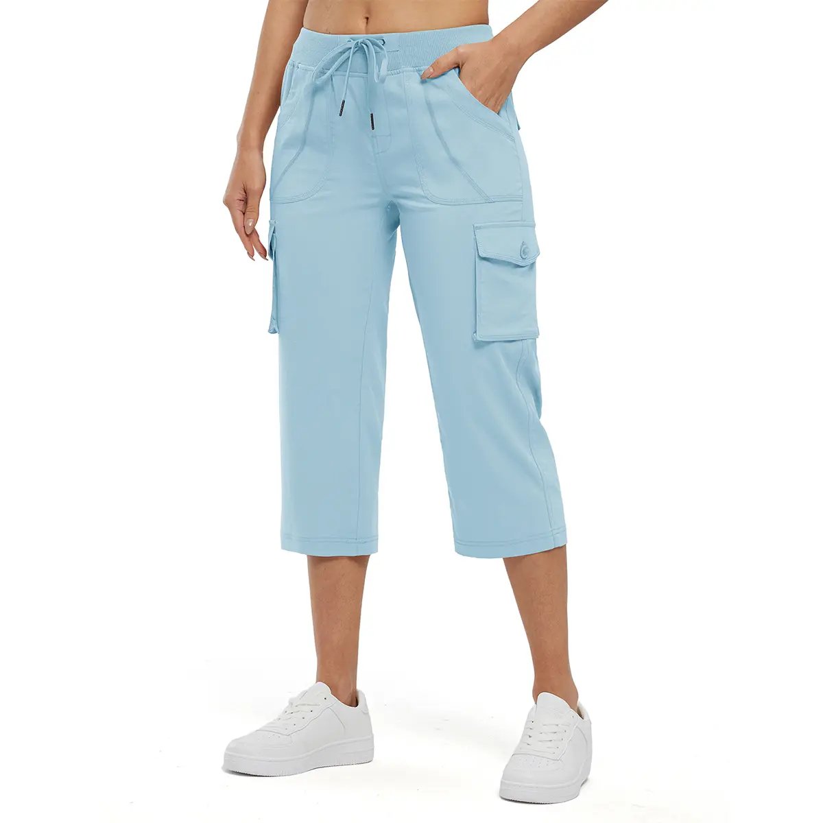 Women Lightweight Hiking Capris: Quick-Dry, 6 Pockets, Loose Fit