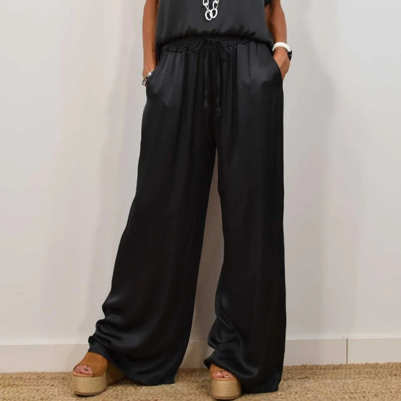 💕Women's Cotton Mercerisé Short Sleeve Top & Pants 2-Piece Set