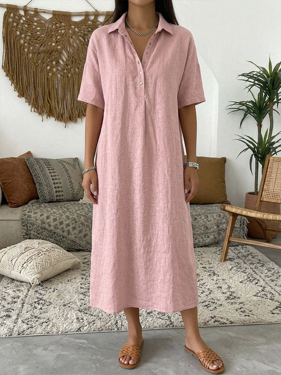 ✨Women's Cotton Linen Polo Dress