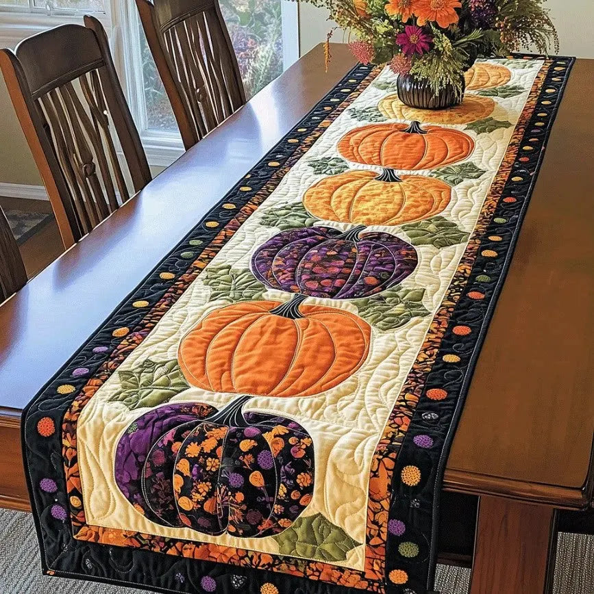🍽️Quilted Table Runner with Vivid 3D Design