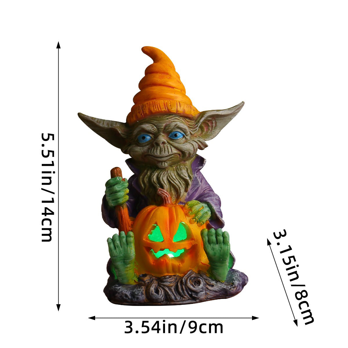 Ghoulie Halloween Resin Statue with Pumpkin Lamp - BUY 1 GET 1 FREE