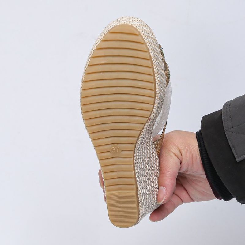 Women's Luxury Rhinestone Non-Slip Wedge Sandals