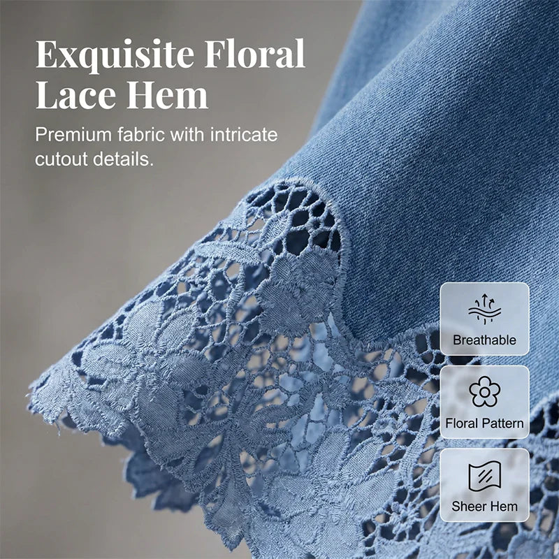 Elegant Slim-Fit Denim Skirt With Cut-Out Detailing