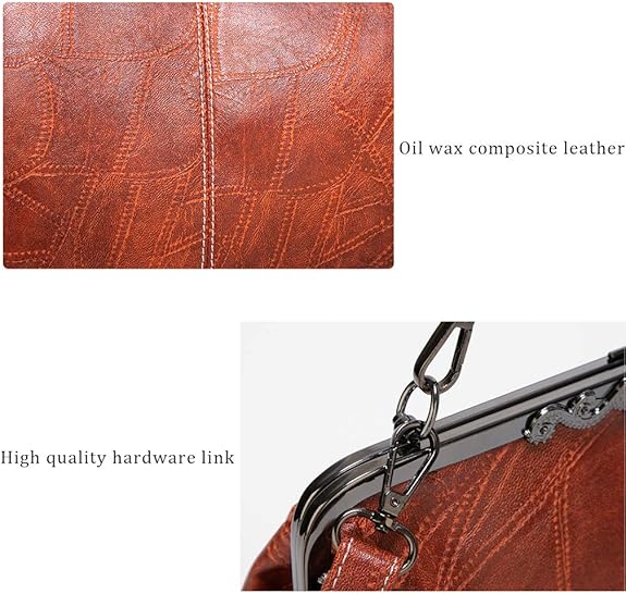 💼Elegant Waterproof Women’s Leather Kiss-Lock Tote Handbag