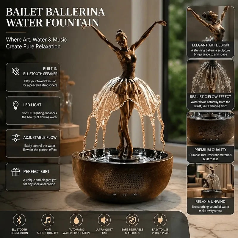 💃🩰Elegant Ballet Dancer Desktop Fountain