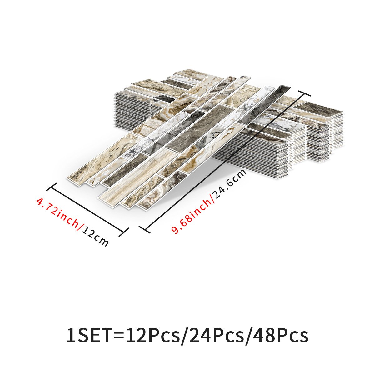 3D Marble Pattern Wall Sticker