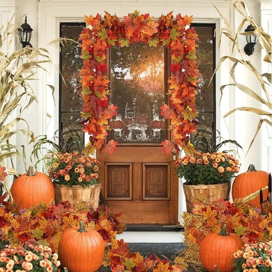 🔥Special Fall Sale 49% OFF🍁Fall Wreath with Pumpkin Maple Leaves