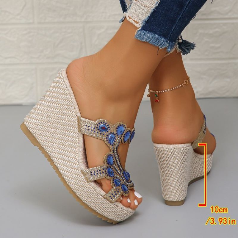 Women's Luxury Rhinestone Non-Slip Wedge Sandals