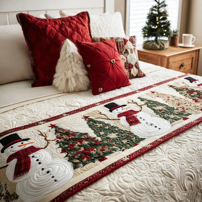 🍽️Quilted Table Runner with Vivid 3D Design
