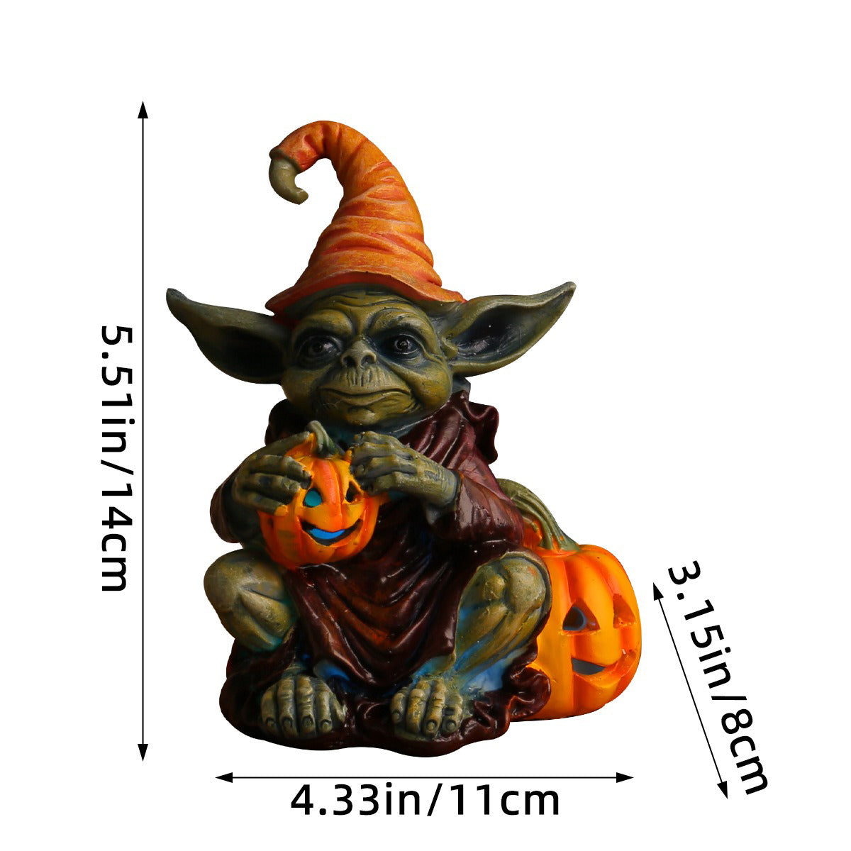 Ghoulie Halloween Resin Statue with Pumpkin Lamp - BUY 1 GET 1 FREE