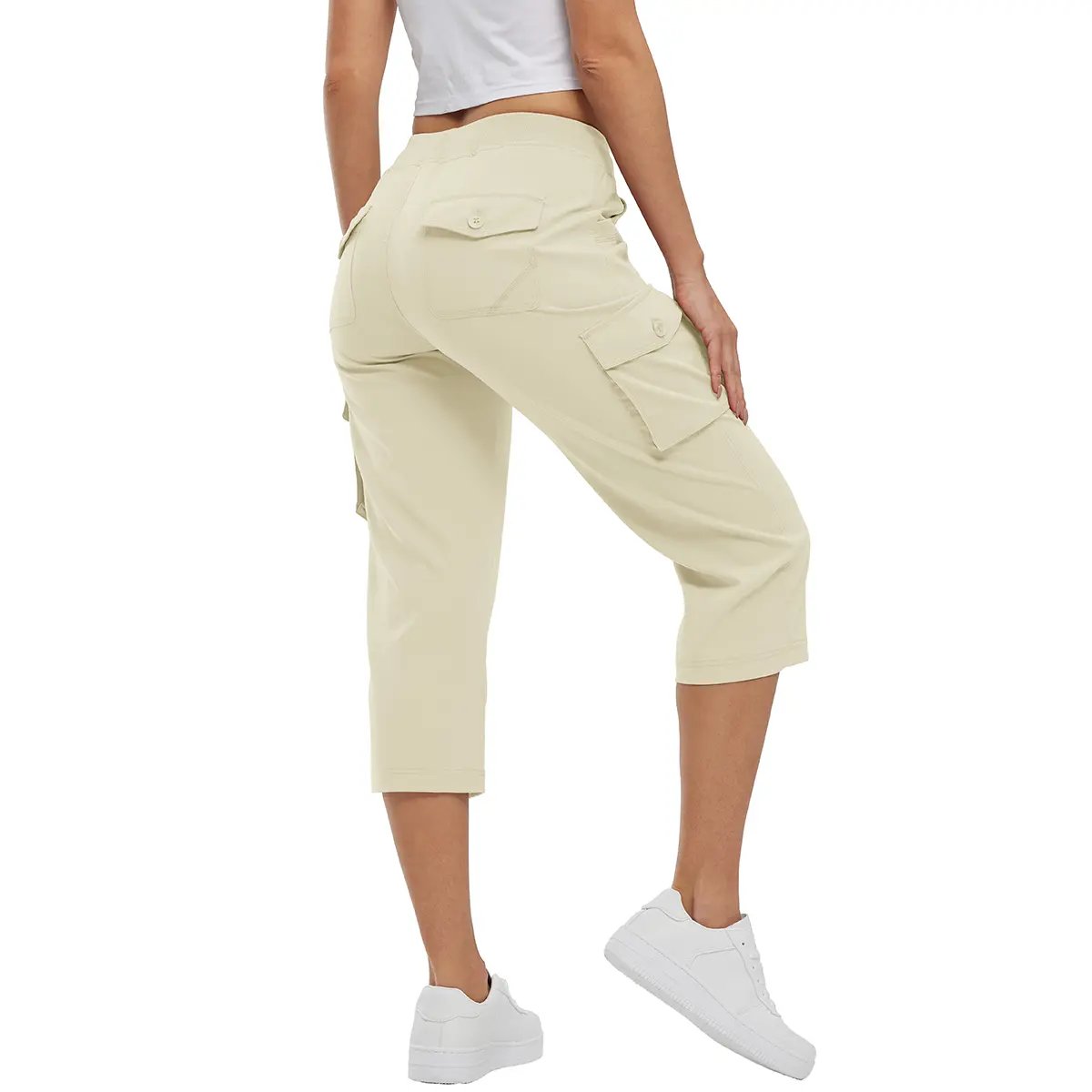 Women Lightweight Hiking Capris: Quick-Dry, 6 Pockets, Loose Fit