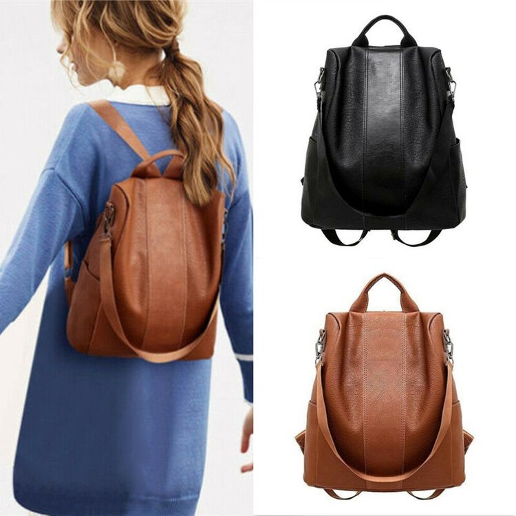 Leather Ladies Anti-Theft Backpack