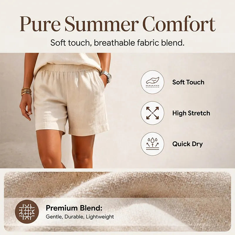 Women's Summer V-Neck Button-Front Sleeveless Top and Shorts Two-Piece Set