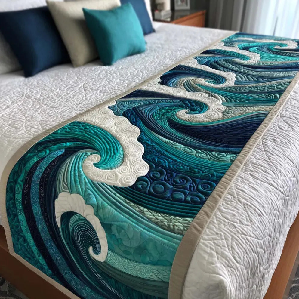🍽️Quilted Table Runner with Vivid 3D Design