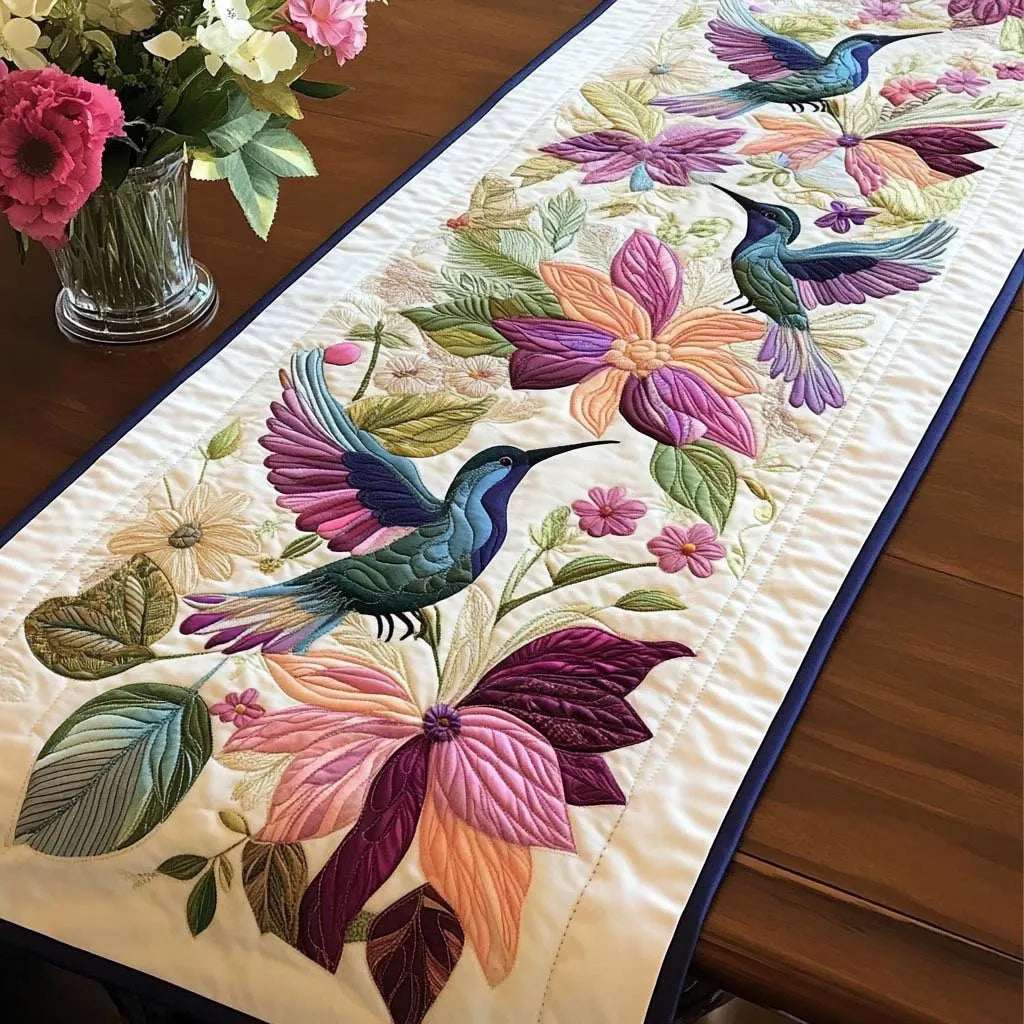 🍽️Quilted Table Runner with Vivid 3D Design