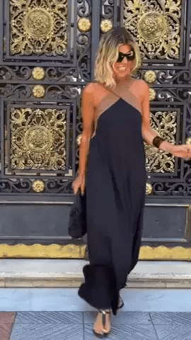 Women Cross Backless Sleeveless Dress