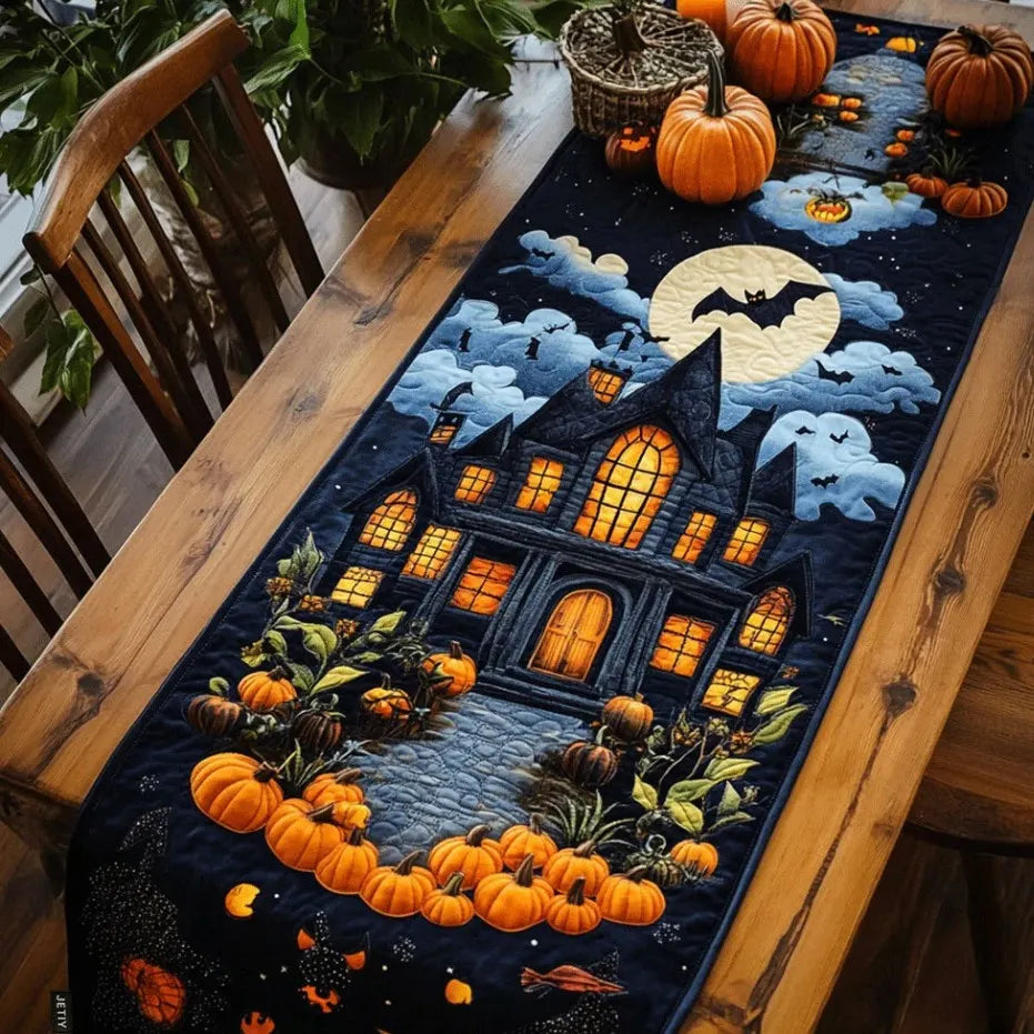 🍽️Quilted Table Runner with Vivid 3D Design