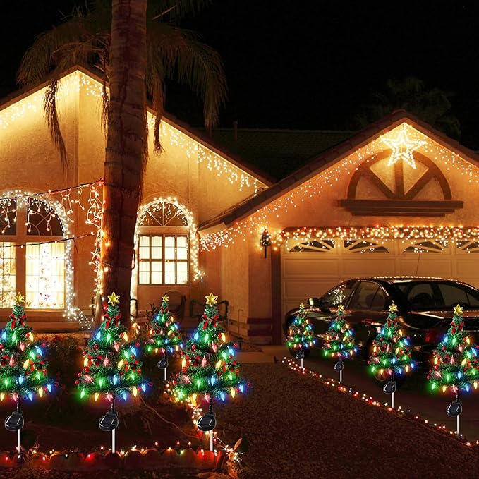 🎄Solar Christmas Tree Light – Add Holiday Magic to Your Outdoors